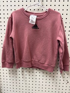 adidas Kids Mauve Crew Sweatshirt with Black Logo 3T